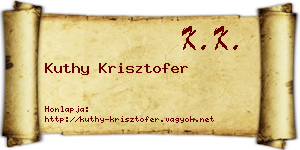 Kuthy Krisztofer névjegykártya